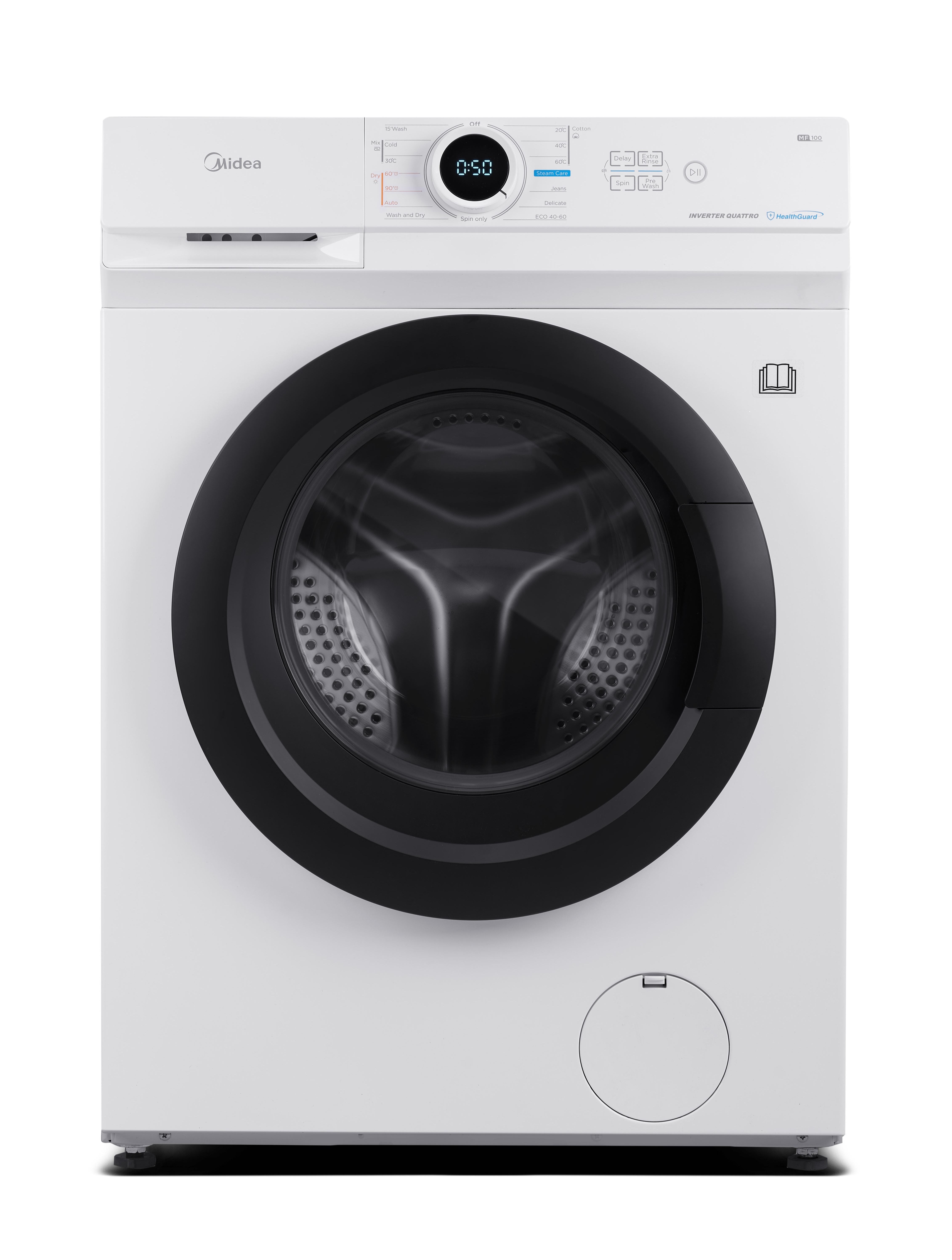 midea mf20ew80wb freestanding washing machine